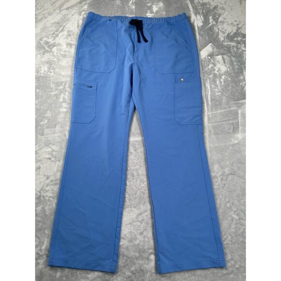 Figs Scrub Pants Mens XXL Ceil Blue Technical Collection Cairo Cargo 32" Inseam - Picture 13 of 13